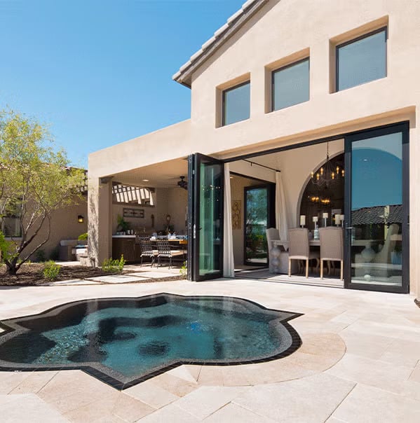 Milgard Fiberglass windows white in living room