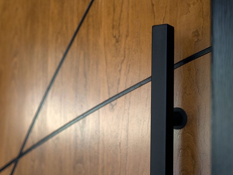 Black Emtek Square Pull Bar