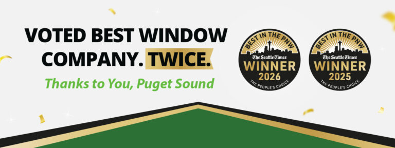 Voted Best Window Company in the PNW 2026 - Seattle Times Gold Award - Lake Washington Windows and Doors