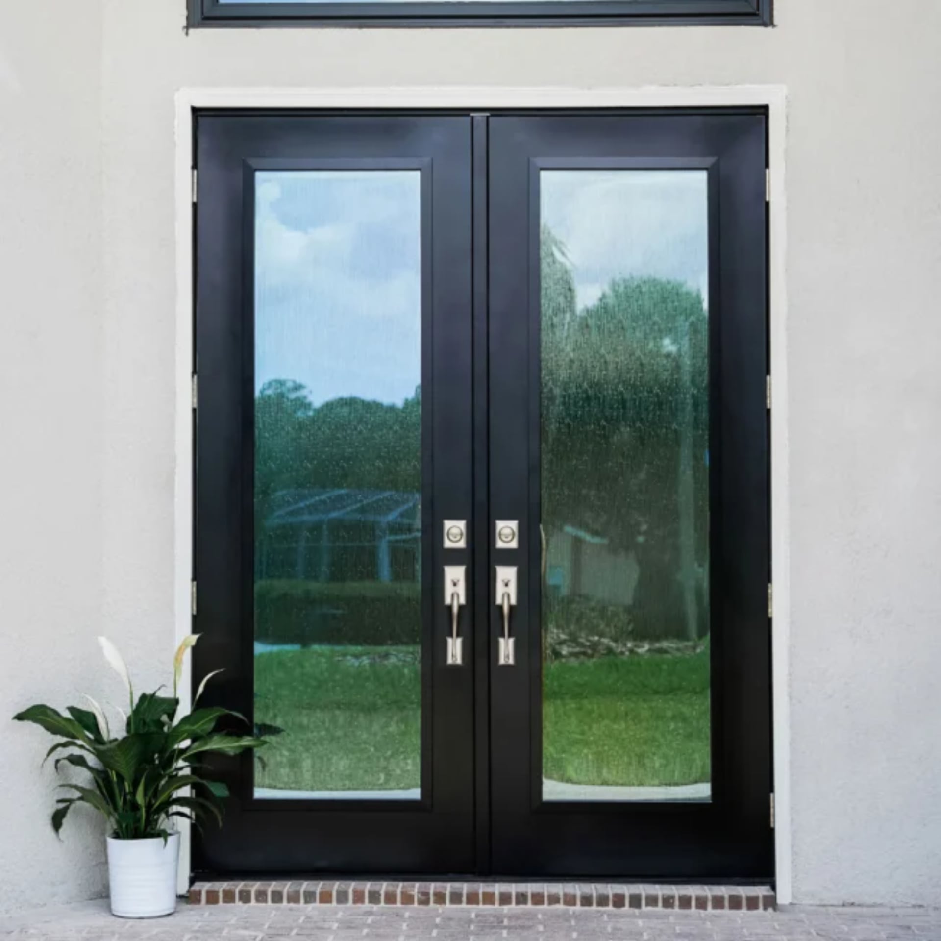 10 Double-Entry Door Styles to Enhance Your Home Appearance 6 Legacy 460 French Doors in Coal Black with Waterfall Privacy Glass DSC5187.jpg 652x652 1
