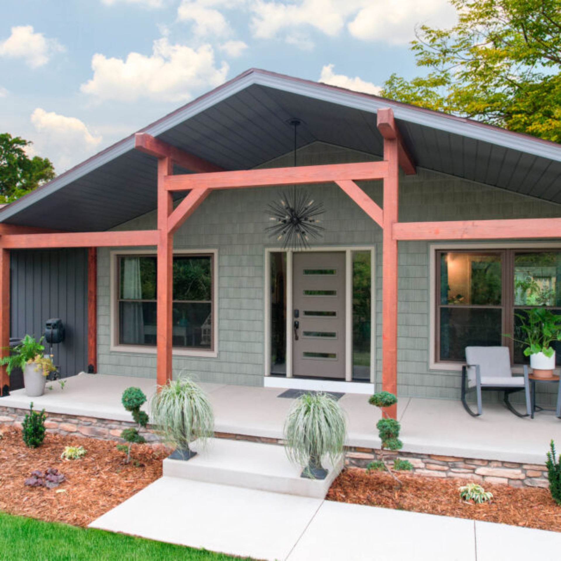 11 Mid-Century Modern Front Door Styles to Consider for Your Home 4 Legacy Smooth 115 Style Sidelites Clay 652x652 1