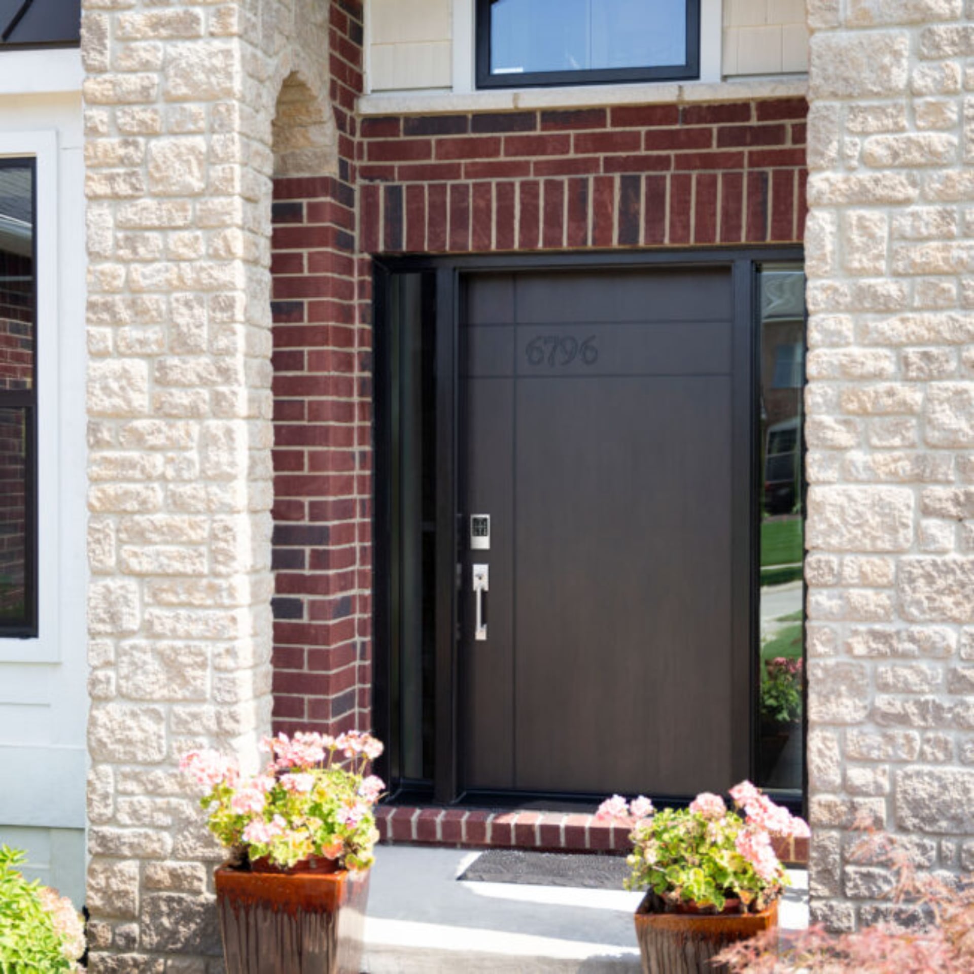 11 Mid-Century Modern Front Door Styles to Consider for Your Home 2 Signet Cherry 001 INS3 HN Inscribed Door Coffee Bean stain 652x652 1