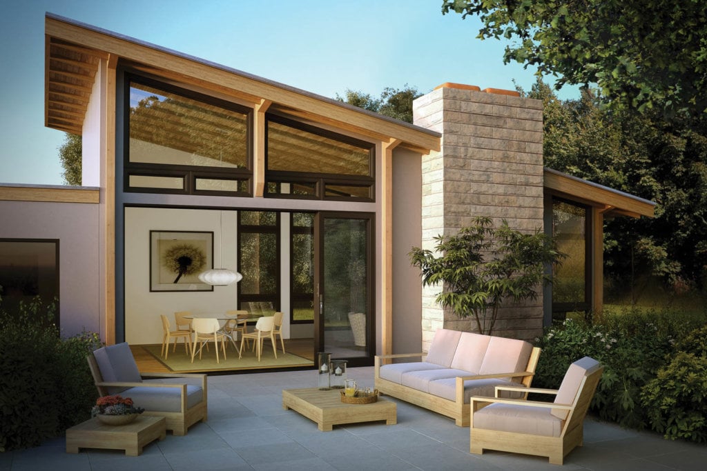 Milgard Stacking Glass Wall System Open