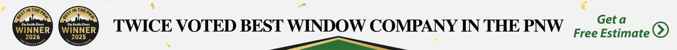 Voted Best Window Company in the PNW 2026 - Seattle Times Gold Award - Lake Washington Windows and Doors