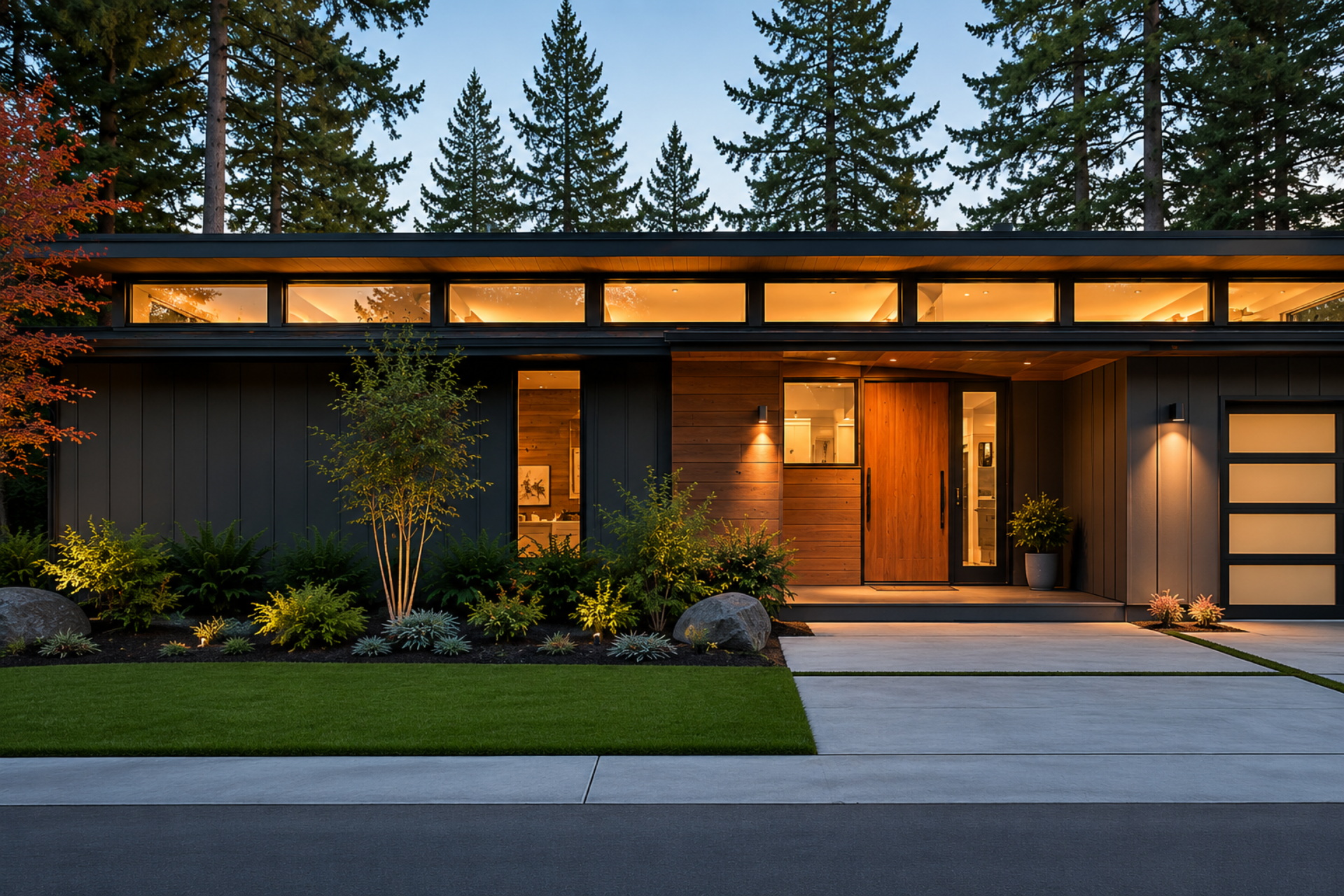 continuous horizontal ribbon clerestory windows