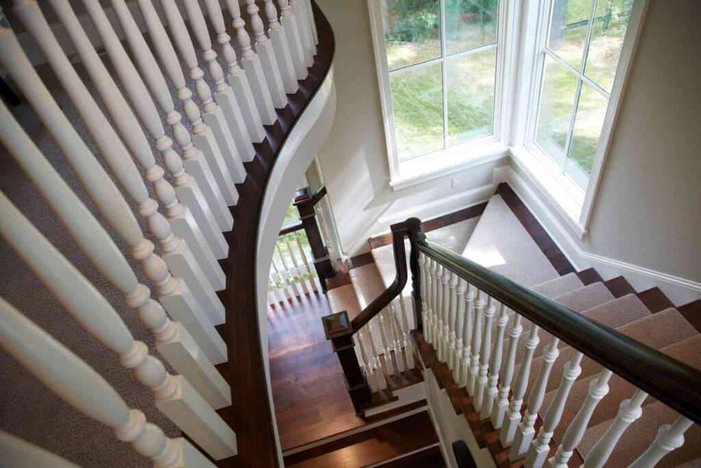 corner staircase windows