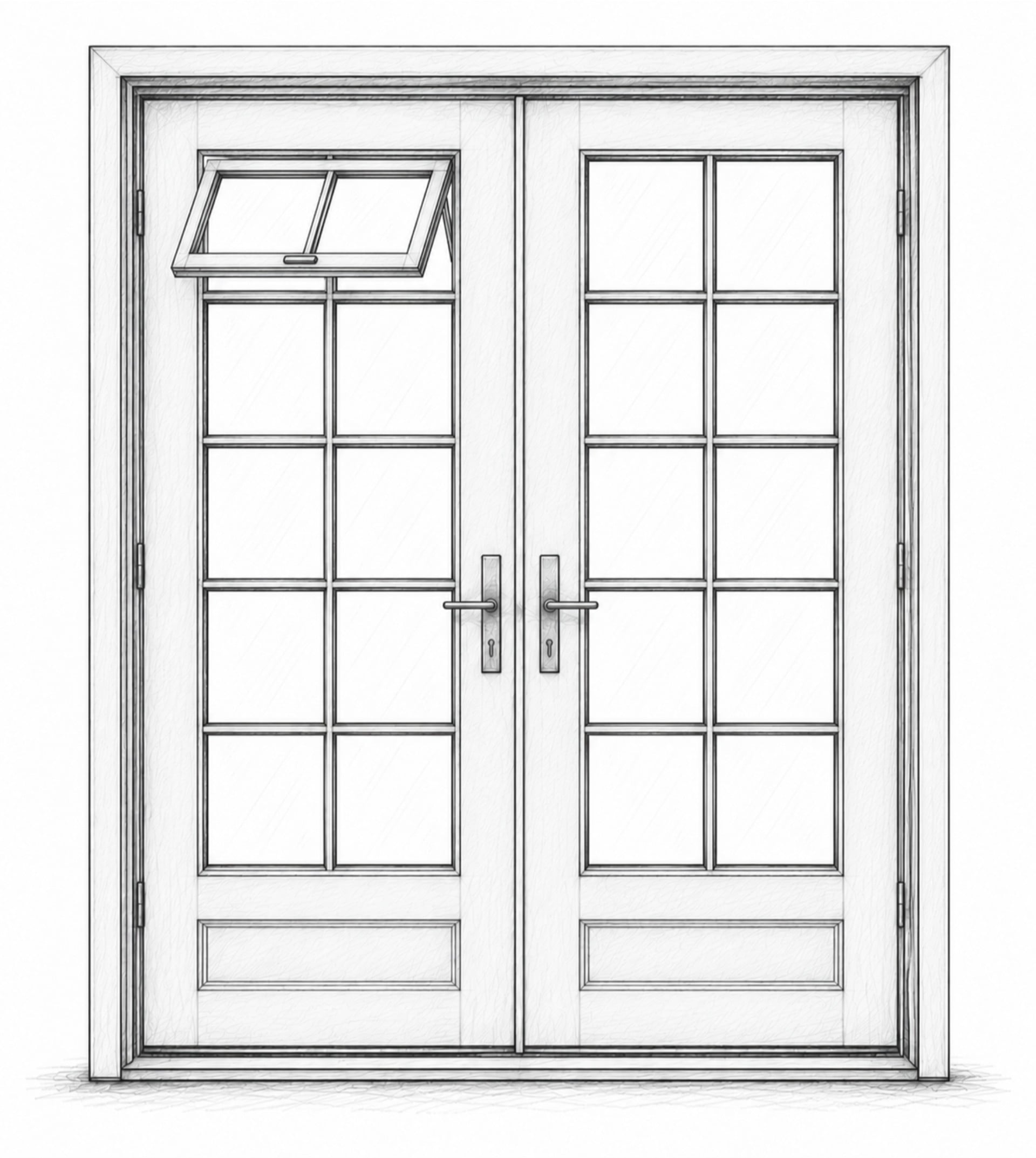french door with operable glass lites