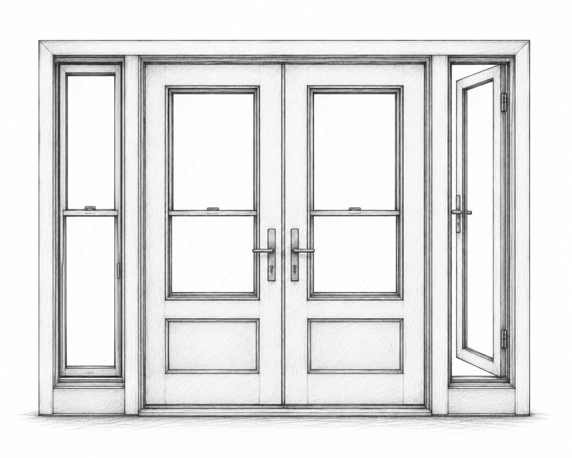 french door with operable sitelites