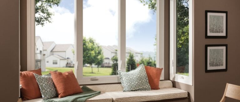 milgard bedroom bay window with angled seat