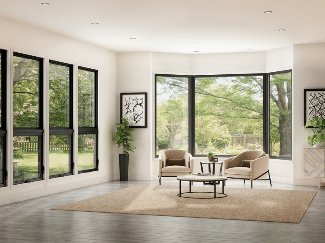 Single-Hung Windows in Modern Living Room
