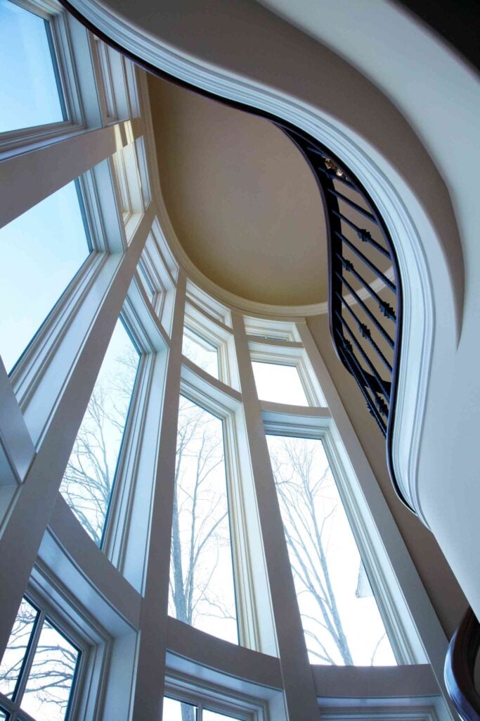 stacked grouped staircase windows