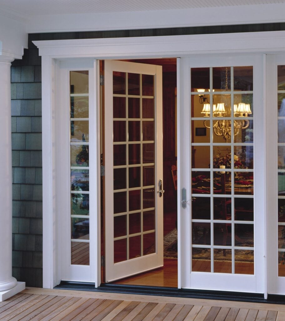 Replacing Sliding Glass Doors With French Doors 6 swing door with grids ultra fiberglass