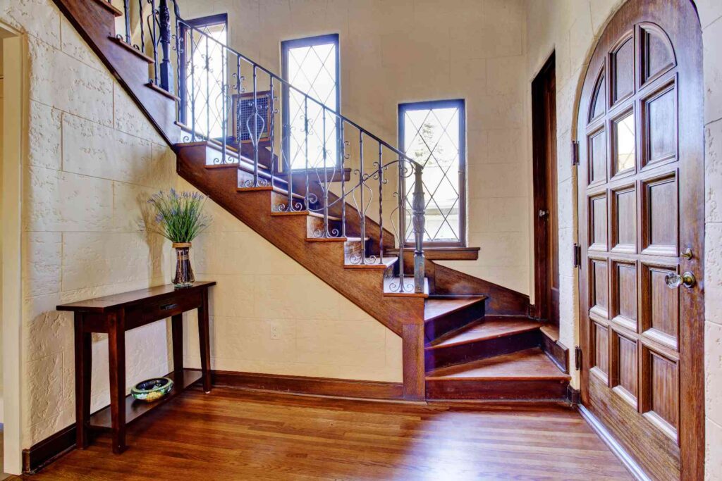 vertical staircase picture windows