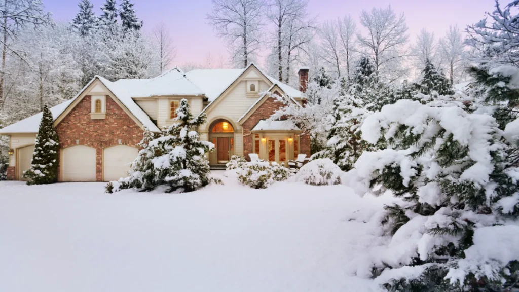 winter brick home